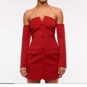 Abercrombie & Fitch Strapless Red Dress